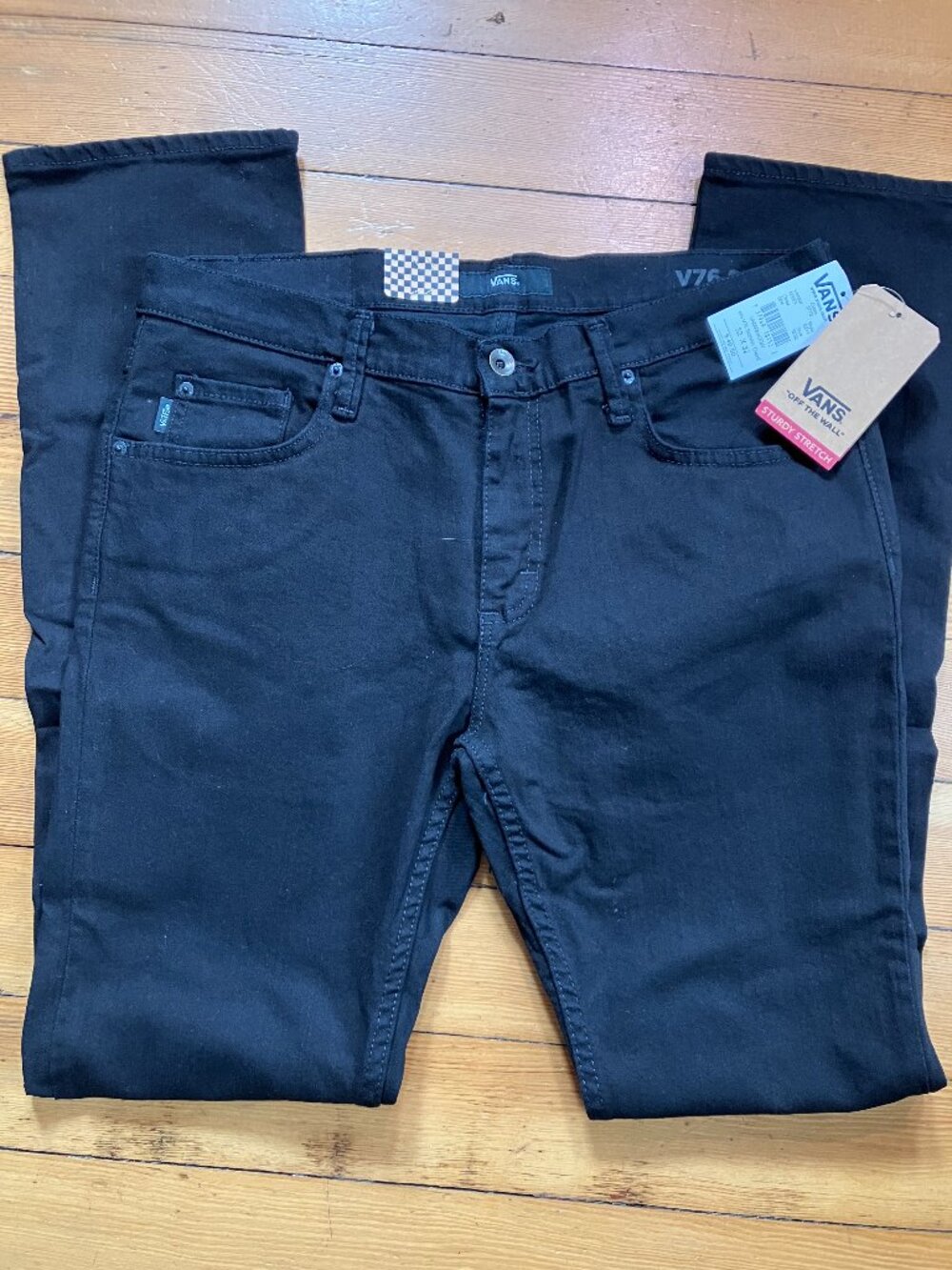 Vans Slim Fit V76 Black Skinny Jeans NWT 32x32